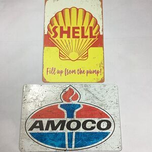 Amoco Shell Garage Shop Metal Wall Sign Decor 12x8 Reproduction